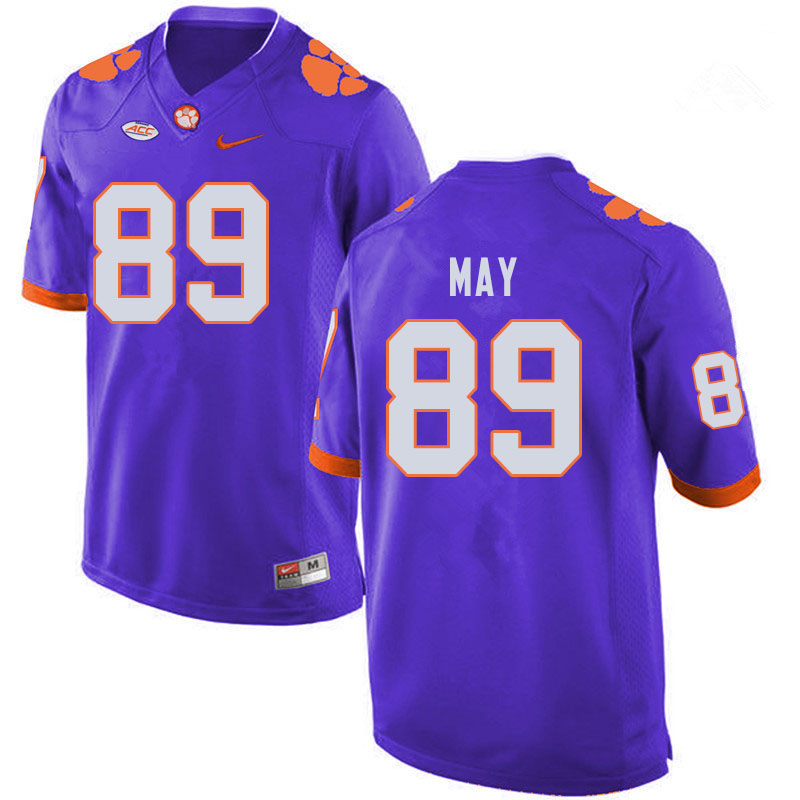 Men #89 Max May Clemson Tigers College Football Jerseys Sale-Purple